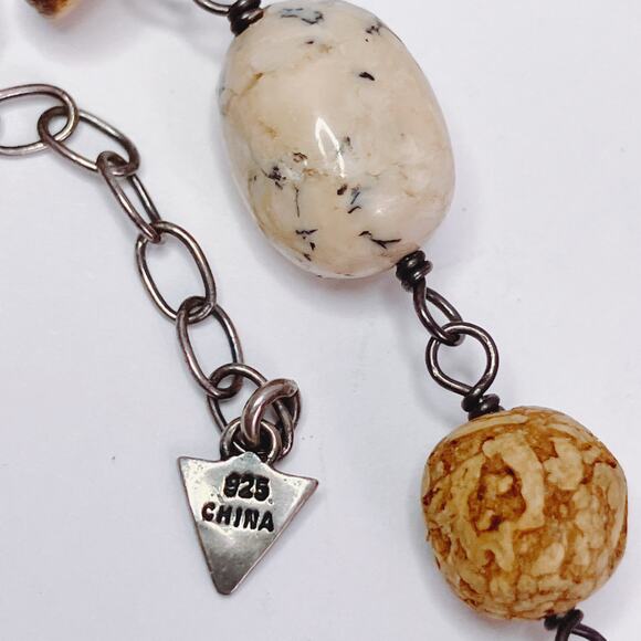 Retired Signed Silpada N1692 Necklace Sterling Silver White Howlite African Opal - Picture 7 of 14